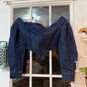 Fashion Nova Dark Blue Denim Crop Top